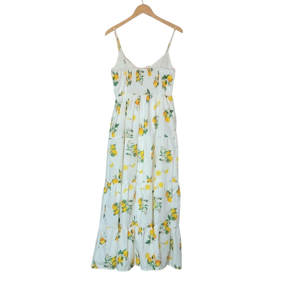 Mi Ami Francesca's Giana Orange Fruit Print White Maxi Dress Boho Chic Summer M - Picture 7 of 16